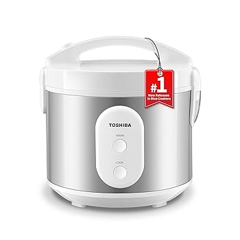 【中古】東芝 シンプル5.5カップ(未調理) 炊飯器・蒸し器 蒸しカゴ付き 着脱式 こびりつかない 内蓋 スープ/シチュー/豆/オートミール用 ワンタッチ&キー