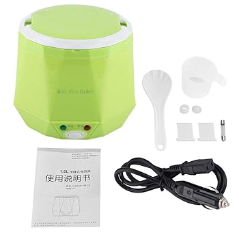 【中古】ミニ炊飯器24V140W 1.6 L車炊飯器、電動携帯型多役立つこと炊飯器貨物自動車用フードスチーマー(Green)
