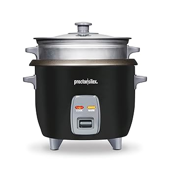 【中古】プロクター シレックス 6カップ 炊飯器 & スチーマー (3カップ未調理) コンパクト 付属品付き ブラック (37510)