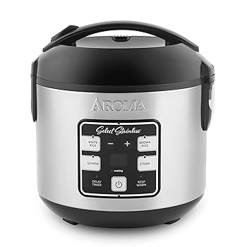 【中古】Aroma Housewares Select ステンレス デジタル ライス&グレイン マルチクッカー 炊飯器 4カップ 未炊き (ARC-914SBDS)