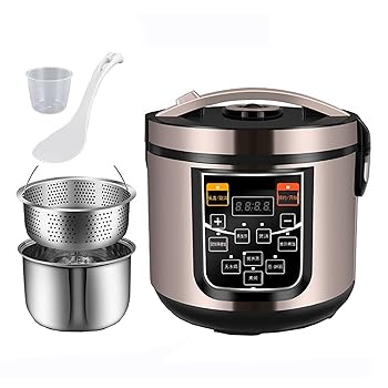 【中古】【未使用】低糖炊飯器（3/4 / 5L）家庭用304ステンレス鋼インナー、24時間予約、炊飯器、2?7人用（サイズ：3L）（5L）