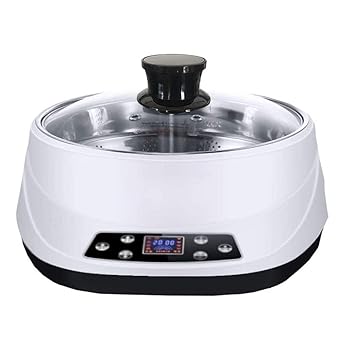 【中古】【未使用】一体型電気鍋、炊飯器、蒸し器、3段階調整、タッチスクリーンデザインの5リットル(色:白)|AJIMURA-SHOP