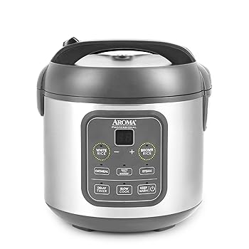 【中古】Aroma Housewares Professional 8-Cup (Cooked) / 2Qt. Digital Rice & Grain Multicooker (ARC-994SG), Gray