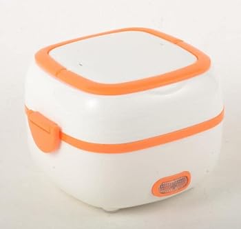 【中古】電気弁当箱、トリプルフードヒーター/調理器具/蒸し器（ステンレスボウル付き）、卵蒸し皿、スプーン、オフィス、学校、家庭用計量カップ、17.5*