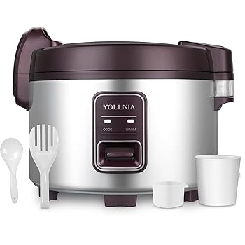 【中古】【未当てはめる】YOLLNIA 御役目用炊飯器 \u0026 45優勝杯 (膳立て済み) 大型炊飯器 炊飯器 | 8.17クオート ライスウォーマー 御役目用 | 1200W 高速道路膳立て 灯かり炊飯器 息休め
