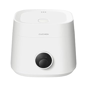 【中古】【未使用】Cuchen 6合炊き 炊飯器 ウォーマー 着脱式 クリーンカバー 焦げ付かない 内釜 ホワイト CRE-D0601W