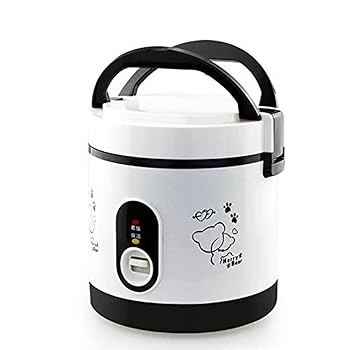 【中古】【未使用】FUfIzU ミニ電気フライパン1.2lポータブルミニ炊飯器小2層蒸し器多機能調理鍋電気絶縁加熱調理器