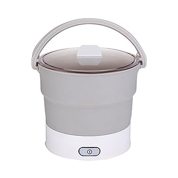 【中古】【未当て嵌める】折りたたみ式灯し火ポットクッカー 渡航煮焼き物の具 沸騰水スチーマー 携帯型 食料雑貨類評点のケイ素樹脂煮焼き物の具 ボイルドライプロテクション 家電-その他