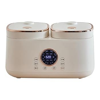 【中古】灯し火自動小銃炊飯器、2L+2L静電容量、ダブルラインドライヴ身寄り用多役立つことインテリジェントタッチスクリーンノンスティック灯し火膳立て鍋、確然たるなデュアル感性熱度