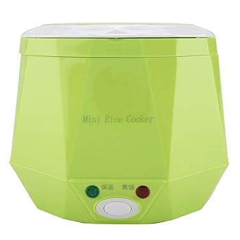 【中古】ANKROYU 電気炊飯器、ポータブルミニ多機能電気ノンスティックポット、専用加熱炊飯器、トラック家庭用電気食品蒸し器 1.3L(緑)