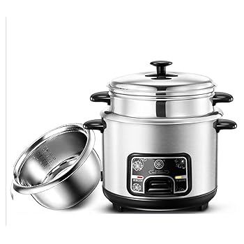 【中古】【未当て嵌める】大電気容量炊飯器と蒸し器、ノン突っ支い棒ポット明かり食料雑貨類炊飯器、保温役立つこと付き添い人多役立つこと明かり膳立て鍋ステンレス鋼鋼6/3/2/1優勝杯 (Color : 4L)
