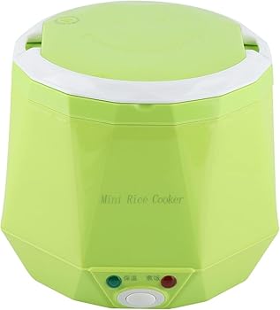 【中古】車内用炊飯器 ミニ炊飯器 持ち運びが簡単 非粘着 密閉 便利 トラック用 お粥 お米 一人暮らし 家庭用 (グリーン)