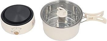【中古】【未使用】ポータブル電気炊飯器 110V USプラグ 500W 折りたたみハンドル ミニラーメン炊飯器 (ホワイト)
