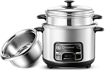 【中古】炊飯器-蒸し器201ステンレス炊飯器、ヘラと計量カップ付き、1?7人用(2L)()