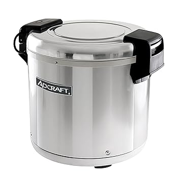 【中古】Adcraft RW-E50 50カップ ライスウォーマー 取り外し可能なインナーポット付き ステンレススチール 100ワット 120V