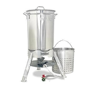 【中古】Bayou Classic KDS-144 44-Quart Stainless Steel Cooker Kit