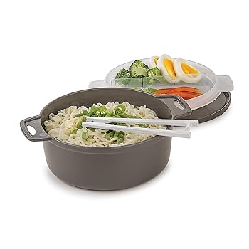 【中古】Prep Solutions by Progressive 陰電子レンジラーメンボウル 4点 薄墨色 なおなお書き-94GY 吸いものお匙付き添い人 ラーメン うどん フォヌードルに至適 食器洗