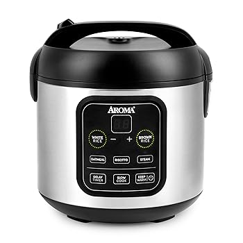 【中古】Aroma Housewares ARC-994SB 2O2O model Rice & Grain Cooker Slow Cook, Steam, Oatmeal, Risotto, 8-cup cooked/4-cup uncooked/2Qt, Stainles