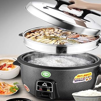 【中古】電気炊飯器業務用炊飯器、大容量、8?45L蒸し器付き、食堂・ホテル・ホテル・学校用の昔ながらの大型炊飯器8?60名（サイズ：36L?4000W）
