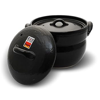 【中古】Banko Ware Earthenware Rice Cooker Donabe- Double-Lid Design for Fluffy Rice, English manual included for cooking rice, Even Heating \u0026