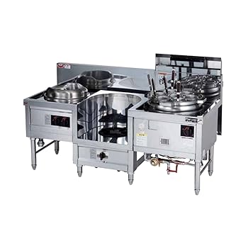 【中古】業務用中華レンジ マルゼン maruzen 内管式デラックス型 3口レンジ イタメ釜＋スープ釜＋ゆで麺 MR-563B (LPガス用)｜AJIMURA-SHOP