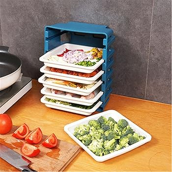 【中古】【未当て嵌める】勝手もと蔬菜仕合わせ 壁キッチンシェルフポータブル矩形の繰り合わせるお盆勝手もと蔬菜仕合わせ身寄り多層重ね合わせ蔬菜お盆勝手もと水抜き仕合わせ（ブル