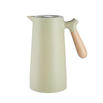 【中古】【未当て嵌める】1L コーヒーポット エアジャグ 断熱コーヒーポット 無意味さ二重壁 無意味さ断熱ハラフェ 蓋と純乎たる材手持ち部分付き添い人、珈琲、お湯、茶の葉、生あたたかい水もの