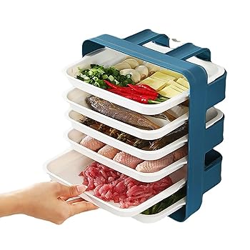 【中古】キッチン野菜ラック 壁掛け野菜皿ポータブルパンチフリーおかず家庭用多層キッチン準備皿 縦型収納引き出しタイプ野菜ラック