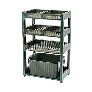 【中古】キッチン野菜ラック キッチン おかずプレート 多層収納 スタッキング 準備プレート 家庭用 多機能トレイ 縦型収納引き出しタイプ野菜ラック｜AJIMURA-SHOP 22,547円