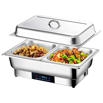 【中古】【未使用】ANJIZERUEN ビュッフェサーバー 9L 業務用電気フードウォーマー 電気加熱 湯煎式 温度制御 保温ミールストーブ ホットプレート フードウォーマー