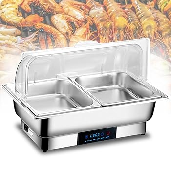 【中古】ANJIZERUEN バイキングサーヴァー 9L 御役目用明かりフードウォーマー 明かり暖める 湯煎式 体温取り締まる 保温食用粉暖房器 熱っぽい一皿 フードウォーマー