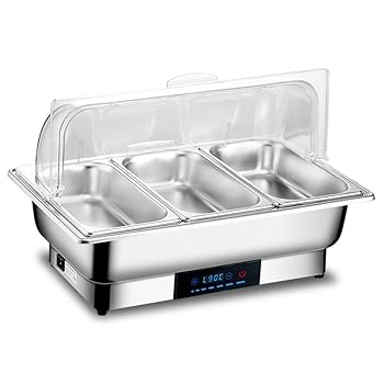 【中古】ANJIZERUEN バイキングサーヴァー バイキング暖房器 チェーフィングディッシュ 9L 御役目用明かりフードウォーマー 体温取り締まる 保温食用粉暖房器 ビ