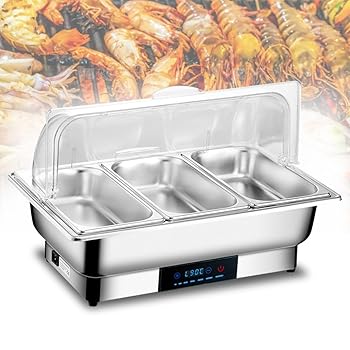 【中古】ANJIZERUEN バイキングサーヴァー 湯煎式 チェーフィングディッシュ 9L 御役目用明かりフードウォーマー 明かり暖める 体温取り締まる 保温食用粉暖房器 熱っぽい