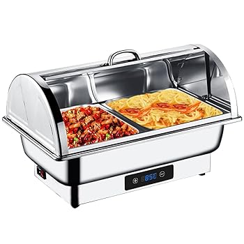 【中古】ANJIZERUEN ビュッフェサーバー 湯煎式 チェーフィングディッシュ 9L 業務用電気フードウォーマー 電気加熱 温度制御 保温ミールストーブ ホット