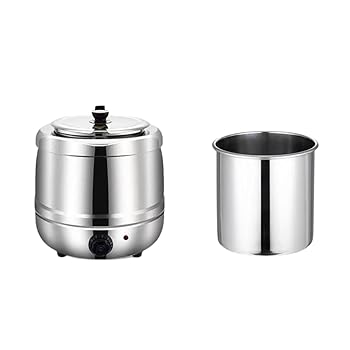 【中古】カウンタートップ業務用スープケトルウォーマー10 L/13L ステンレス製 ケータリングスープウォーマー 大きい家族の集まりおよびレストランのため|AJIMURA-SHOP