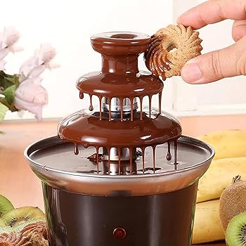【中古】チョコレートファウンテンフォンデュ、3層ステンレススチール電気チョコレートウォーマー、家庭用商業チョコレートウォーターフォールマシン、チ