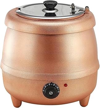 【中古】10L 食品スープケトルウォーマー、温度制御付き業務用電気スープウォーマー、レストランおよび大家族向け、ゴールド|AJIMURA-SHOP