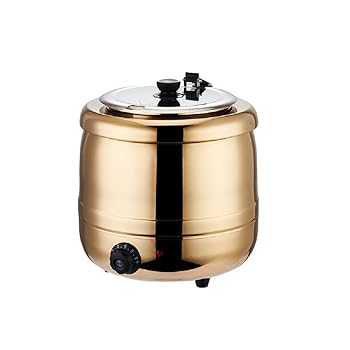 【中古】【未使用】10L食品用スープ釜ウォーマー, 業務用 ステンレス鋼 業務用電気式スープウォーマー温度調整と, レストランおよび大家族のため,スープジャー スー