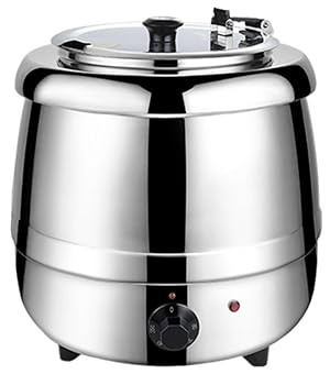 【中古】【未使用】10L食品用スープ釜ウォーマー, 業務用電気式スープウォーマー温度調整と, レストランおよび大家族のため 304ステンレス鋼 (B)｜AJIMURA-SHOP