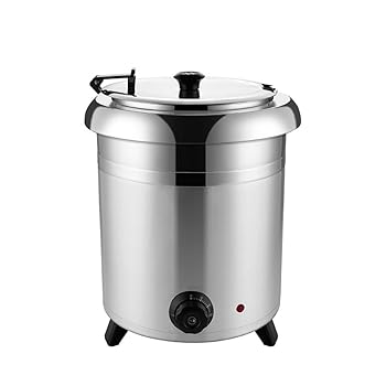 【中古】Wyazziv 10L/13L食品用スープ釜ウォーマー, 業務用電気式スープウォーマー温度調整と, レストランおよび大家族のため (C,10L)