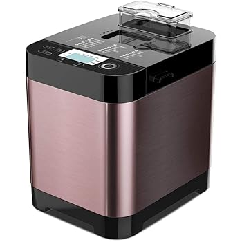 【中古】【未使用】製パン機、コンパクトな高速製パン機、全自動タッチ450W、LCD画面、3つの焦げた色、18メニュー、予約時間、自動結実
