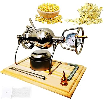 【中古】【未使用】圧力計付きレトロポップコーンメーカー - 手動クランクハンドル付きポップコーンマシン、ステンレススチール加熱ポップコーンポッパー - ホーム｜AJIMURA-SHOP