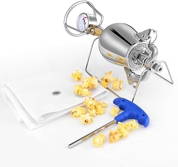 【中古】ステンレススチールポップコーンキャノン、中国レトロポップコーンメーカー、安全弁付き添い人ハンドポップコーンマシン、介護ホーム寄り合い用ミニキャ その他キッチン家電-家電