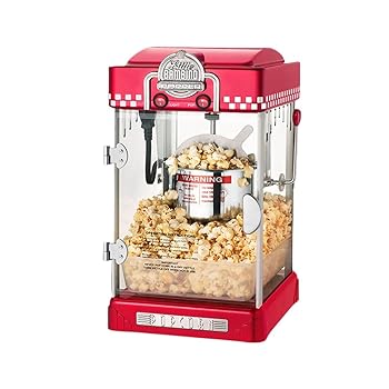 【中古】KCNN ポップコーンメーカー 電気ポップコーンマシン 業務用 家庭用 ポップコーン機 大容量 ステンレス ポップコーンマシーン (レッド)