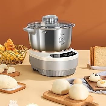 【中古】【未使用】電動パンこねき機【発酵機能付き/25-38°C恒温発酵/タイミング機能付き】家庭用パンこね機 5L110V パンマシン 生地こね/発酵 ステンレスポットフ