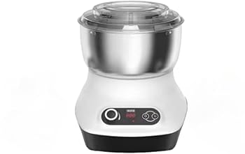 【中古】【未使用】電動 パンこね機 5L 110V パン焼き器 生地こね・発酵 ステンレスポット 扇形羽根 パン/お菓子/ピザ/パスタ/うどん/餃子生地作り 簡単操作 時間設