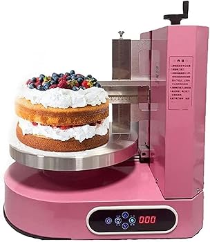 【中古】ソフトクリーム層を備えたバースデーケーキ自動装飾機、4~12インチケーキバター、クリーム、ジャム散布機、速度調整可能な回転盤~/