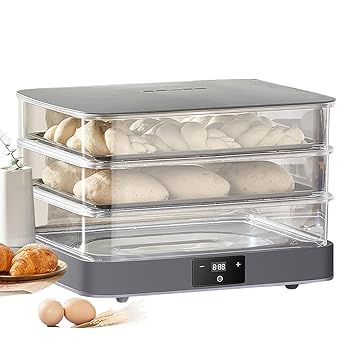 【中古】【未使用】電気生地プルーファーマシン、タッチパネル付き可視パンピザプルーファー 20-45℃温度と自動湿度制御、24時間タイマーフードウォーマー用ヨーグ