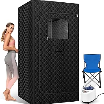【中古】【未使用】ポータブルスチームサウナ、フルサイズサウナテント、軽量スチームサウナ、パーソナル屋内スチームルーム、2.6L&1000W蒸気発生器、90分タイマー