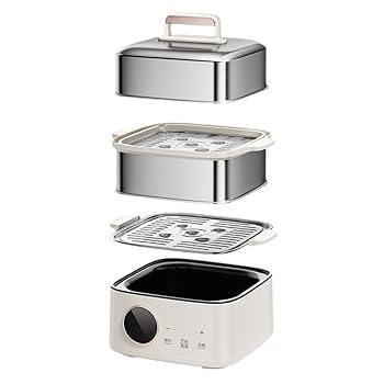【中古】【未使用】n/a 電気蒸し器ステンレス鋼多機能家庭用三層スチームシチュー電気蒸し器朝食機